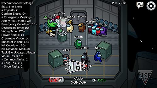 Nintendo Switch Among Us Crewmate Edition game case with colorful crewmate character from innersloth.