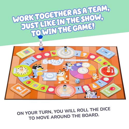 Bluey Scavenger Hunt Game A Fun Board Game Full Of Fun Activities To Perform, Things To Find And Questions About Bluey To Answer