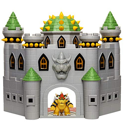 Nintendo Super Mario Deluxe Bowser's Castle Playset with 2.5" Exclusive Articulated Bowser Action Figure, Interactive Play Set with Authentic in-Game Sounds