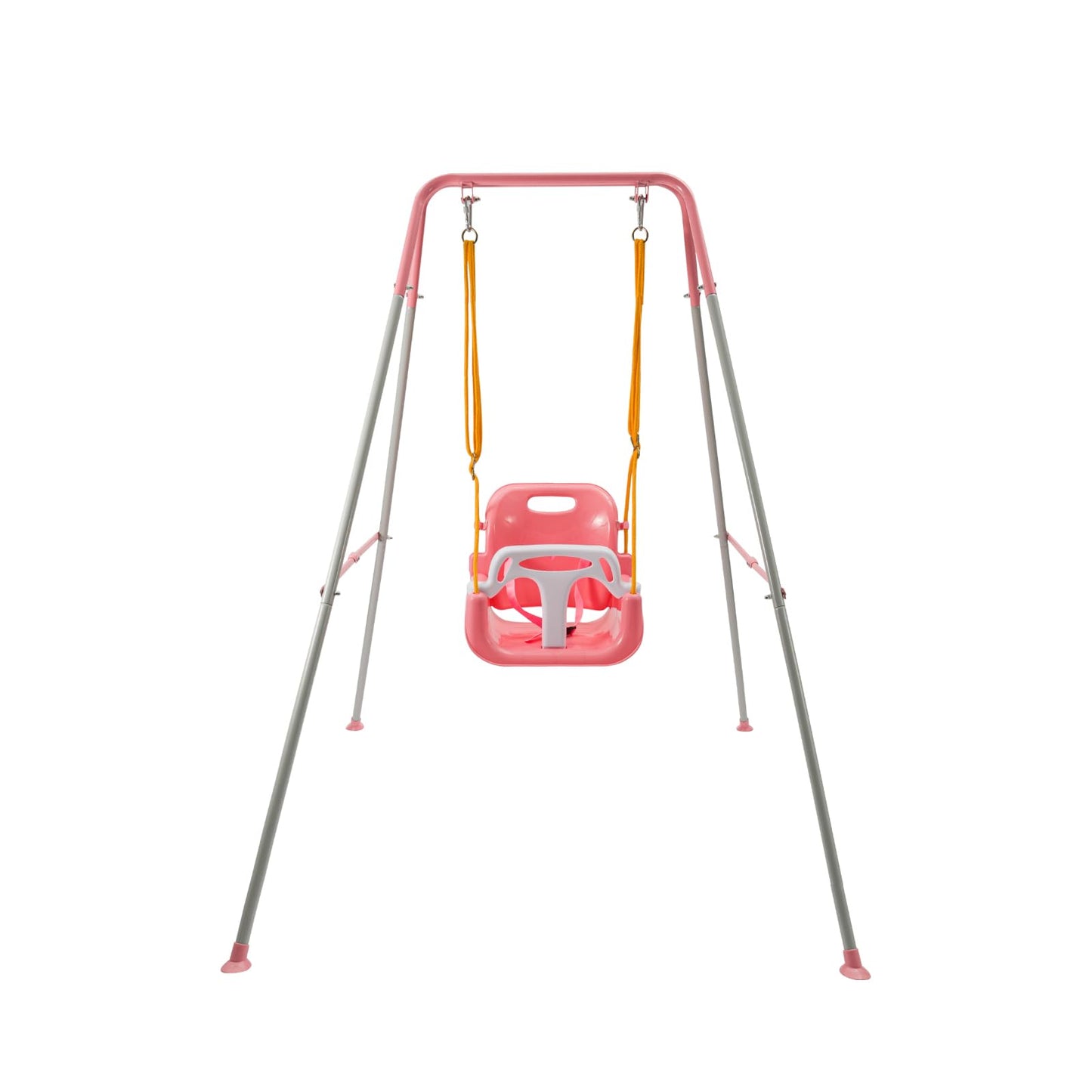 SUNNYNEST Toddler Swing Heavy-Duty Kid Swing with Safety Harness 158CM Folding Swing Set Outdoor Garden or Home Play Equipment Children Indoor Swings for 3-in-1 Toddler Swing Set (Pink)