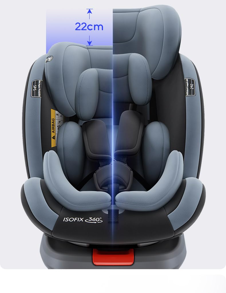 Veitoalioy Baby Car Seat with One-Touch Rotation, Adjustable and Easy to Install Infant Carrier, Forward Facing and Rear Facing Carriers with one-Hand Rotation Feature (Black with Pedal Stand)