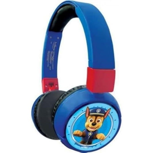 LEXIBOOK - Paw Patrol - 2-in-1 Bluetooth Headphones for Kids, stereo Wireless Wired, Kids safe for Boys Girls, Foldable, Adjustable, blue/red, HPBT010PA
