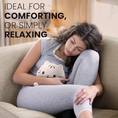 BIOSYNEX - Gabby's Dollhouse Heatable Plushies – Microwave Warm Cuddle Toy with Removable Clay Bead Pouch - Gentle and Comforting Warmth - Machine Washable and Safe from Birth (Cakey)