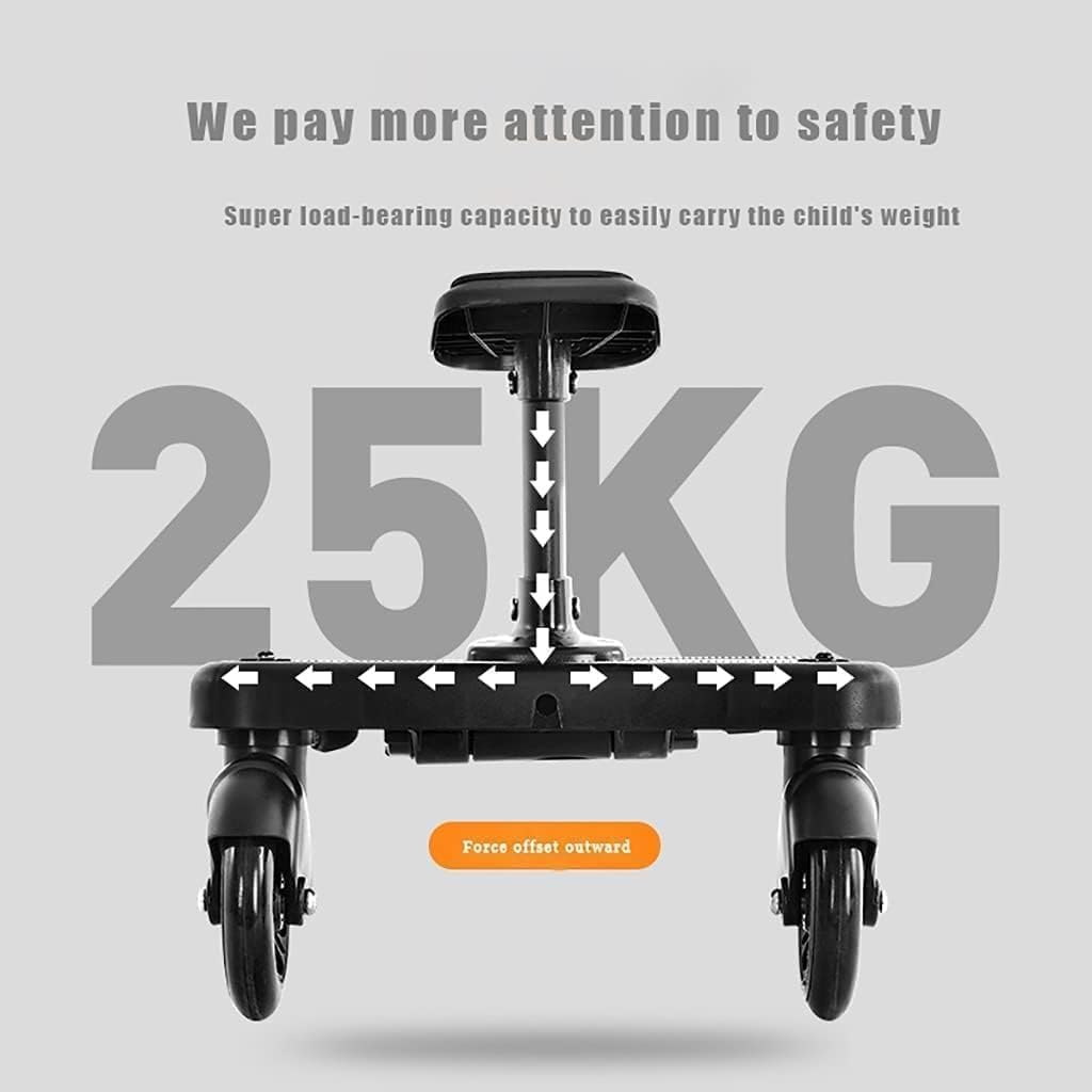 Buggy Stroller Board with Seat Pram Pushchair Stroller Board Pram Accessory Attachment for Kids with Double Clip for Extra Safety