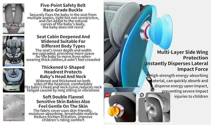 Super Toy Store 360° rotating baby car seat with ISOFIX, recline, swivel, for infants to 12 years, adjustable and secure.
