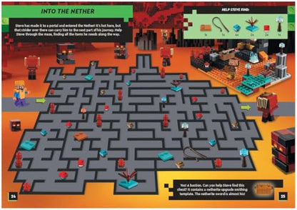 LEGO® Minecraft®: Steve’s Netherite Adventure Search & Find Sticker Activity (with Steve minifigure and sword) (LEGO® Search and Find)