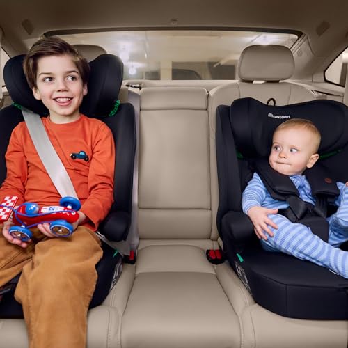 Bebeconfort Ever i-Safe, Evolutive Car Booster Seat, 15 Months - 12 Years, 76-150 cm, Toddler Car Seat, R129 Safety, Side Impact Protection, 11 headrest Positions, Built-in armrests, Full Black