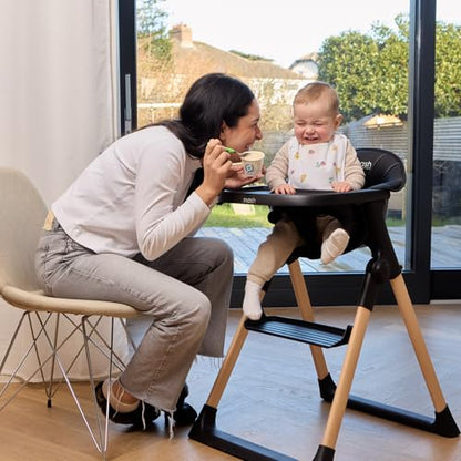 Mash High Chair Bundle by Baby Elegance | Includes Newborn Seat (0-6 Months), Toddler Seat (6+ Months) & Black Cushion | Adjustable Black High Chair for Babies & Toddlers