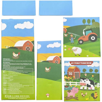 LZDMY Baby Toys Busy Book for 1 2 3 Year Olds, 20 in 1 Toddlers Montessori Farm Busy Books Travel Toys, Sensory Activity Book Busy Board Educational Toy, Boys Girls Birthday Gift