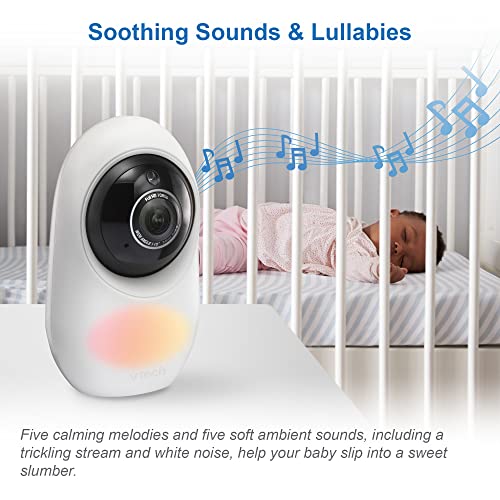 VTech RM2751 2.8-inch Wi-Fi baby monitor with 1080p HD camera and remote access, showing the monitor screen displaying a baby.