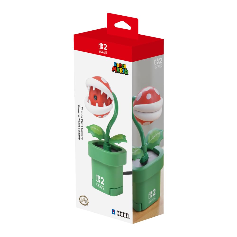 Nintendo Piranha Plant Camera for Nintendo Switch 2, featuring a colorful Piranha Plant design with camera lens and playful details.