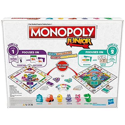 Hasbro Gaming Monopoly Junior, Family Board Game for 4+ Year Old Kids, Strategy Games for 2-6 Players
