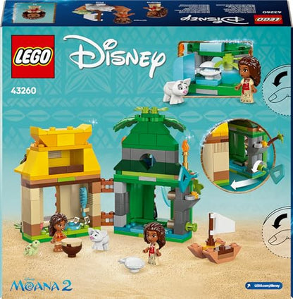 LEGO | Disney Moana 2 Moana's Island Fun - Building Toy for 5+ Year Old Girls, with a House, Waterfall Slide & 2 Micro Dolls incl. Simea - Collectible Birthday Gift for Fans - 43260