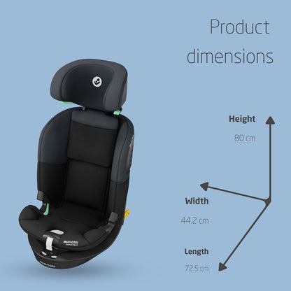 Maxi-Cosi Emerald S i-Size, 360 Swivel Baby car seat, 0-12 Years 40-150cm, Group 0+123 car seat, Isofix 0-36 kg car seat, Rearfacing, 4 Recline Positions, G-Cell Side Impact Protection, Tonal Black