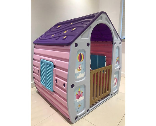 Garden Store Direct 10-561 Magical House Kids Playhouse - Indoor/Outdoor Children's Play Tent with Door & Windows, 102x90x109cm, Easy Assembly Plastic Toy House Multiple Colours Available! (Unicorn)