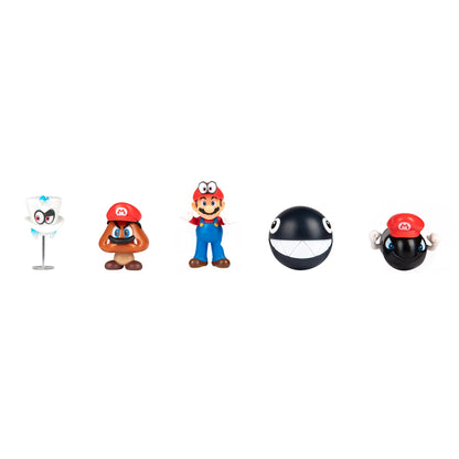 Super Mario Nintendo Odyssey action figures, multi-pack of poseable 2.5-inch collectible toys for kids and collectors.