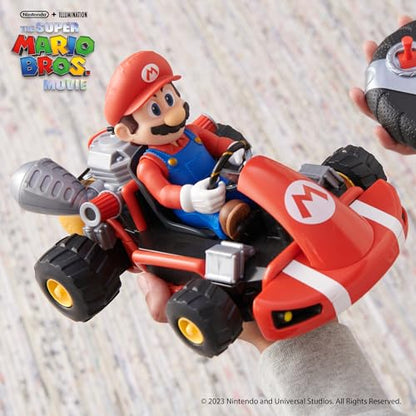 THE SUPER MARIO BROS. MOVIE Nintendo Mario R/C Car With Tail Pipes Light and Rumble Features, Inspired By The Super Mario Movie. The For Kids Aged 3+