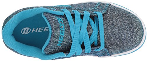 Heelys unisex kids' fitness shoes in pewter and blue with wheels, size 5 UK, featuring multicolour design and casual style.