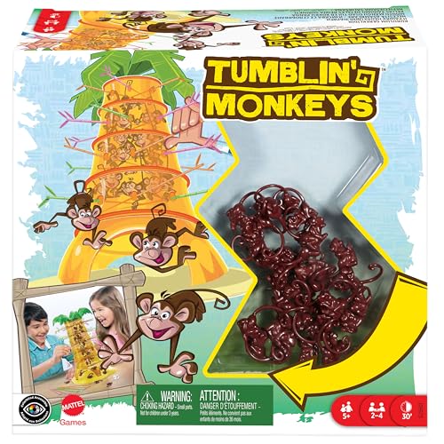 Tumblin’ Monkeys Kids Game with Monkey Game Pieces, Sticks and Game Unit, Easy-to-Learn, Makes a Great Gift for 5 Year Olds and Up, 52563