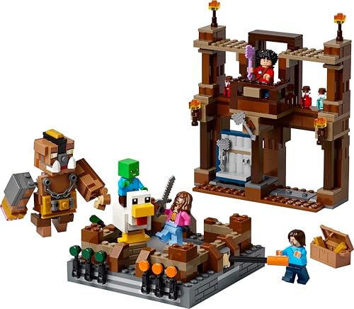 LEGO Minecraft Woodland Mansion Fighting Ring set with Steve, Garret, Henry, and Baby Zombie minifigures.