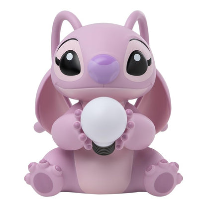 Pink Lilo and Stitch Angel lamp by Paladone, Disney collectible night light featuring a bedside table decor with luminous design.