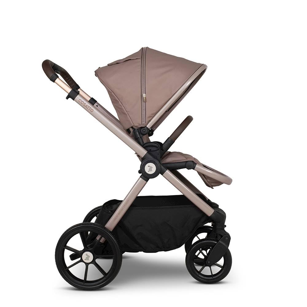 Cosatto Giggle 4 travel system with pram, pushchair, carrycot, infant car seat, raincover, compact fold for babies and toddlers.