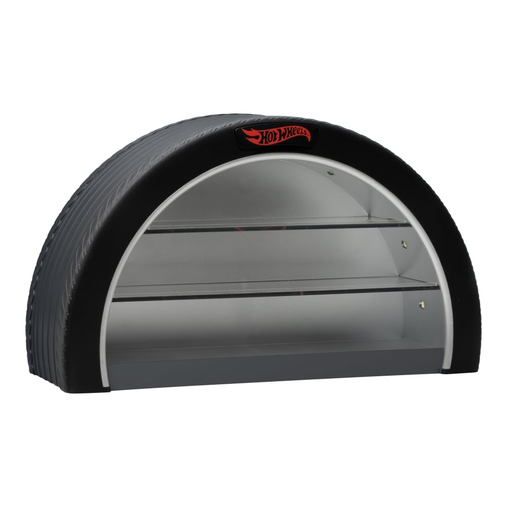 Hot Wheels Display Case Light - Officially Licensed Mattel Merchandise, Light Up Case Holds 8 Cars, Wheel Shaped Wall Moutable or Freestanding, Gift for Collectors