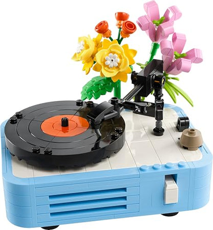 LEGO Creator 3in1 Record Player building toy with flowers, radio model, and microphone for creative play.