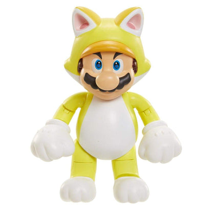 Nintendo Cat Mario figure, 4-inch articulated action figure with bell accessory, ideal for kids and collectors