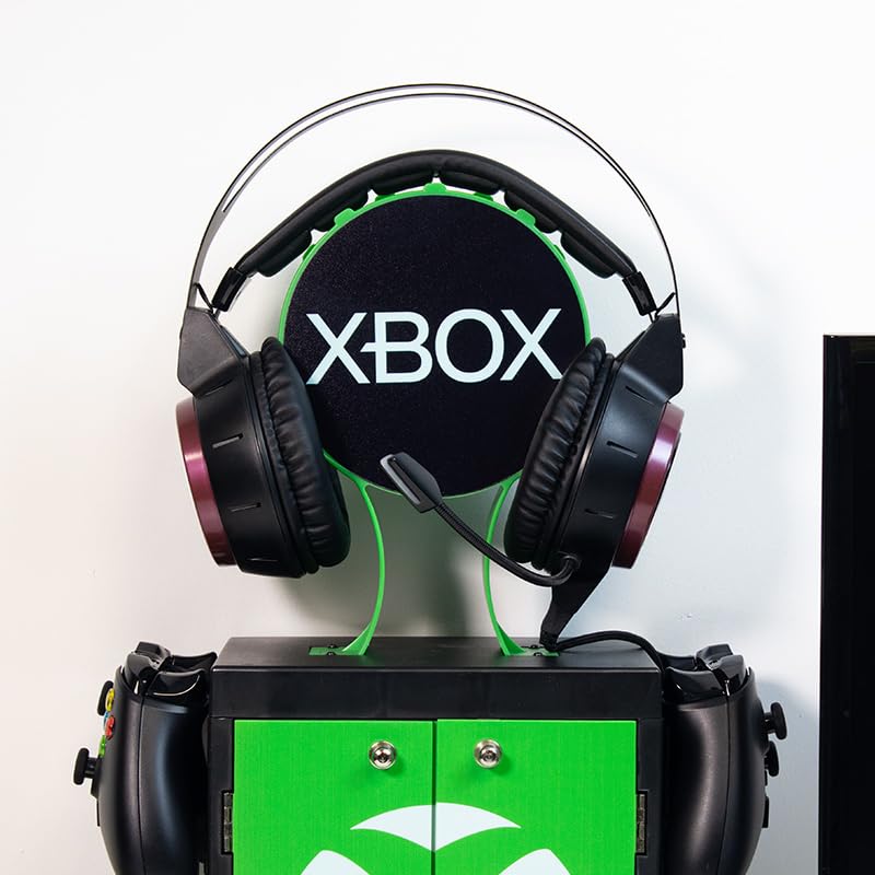 Numskull Games official Xbox gaming locker holding game discs, with black and red design and labeled compartments for organized storage.