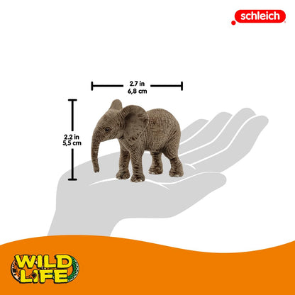 SCHLEICH 14763 African baby elephant Wild Life Toy Figurine for children aged 3-8 Years