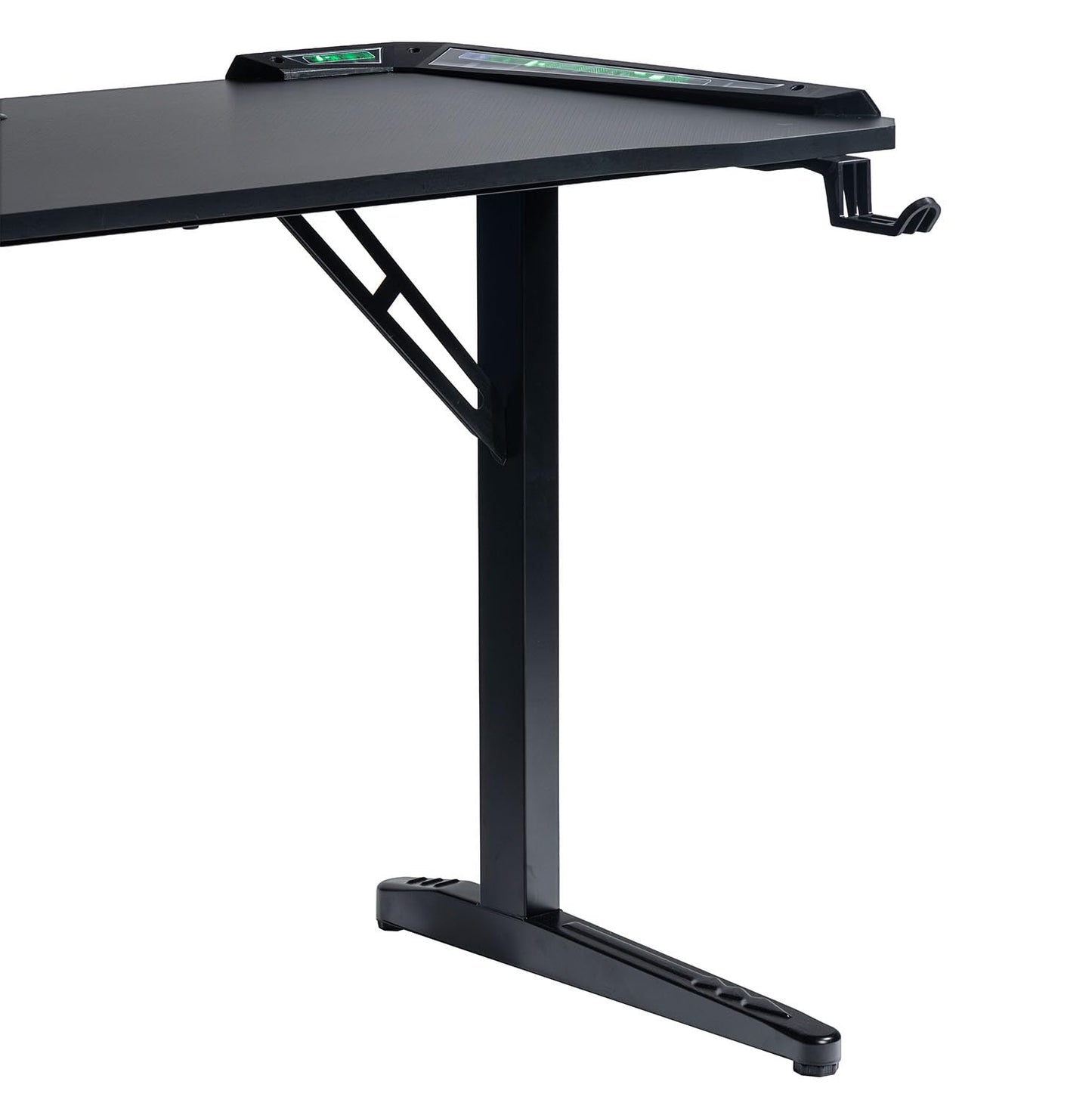 Veno Scorp Gaming Desk with LED Lights, USB, 120 x 60cm RGB Computer Desk T Shape, Gaming Table for Home Office, Black