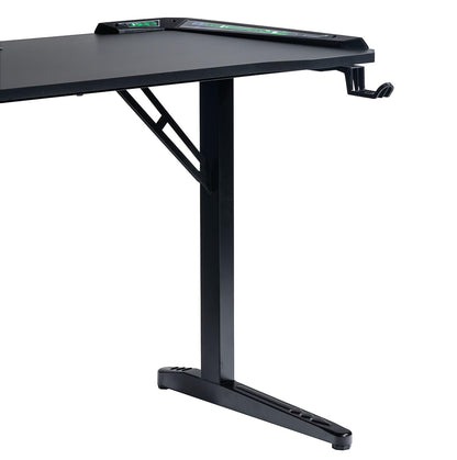 Veno Scorp Gaming Desk with LED Lights, USB, 120 x 60cm RGB Computer Desk T Shape, Gaming Table for Home Office, Black