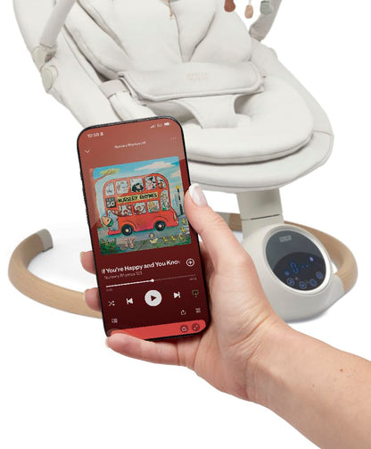 Mamas & Papas Alto Smart Baby Swing, Touchscreen, Multi Speed, Melodies, Bluetooth and Remote Control - Cashmere