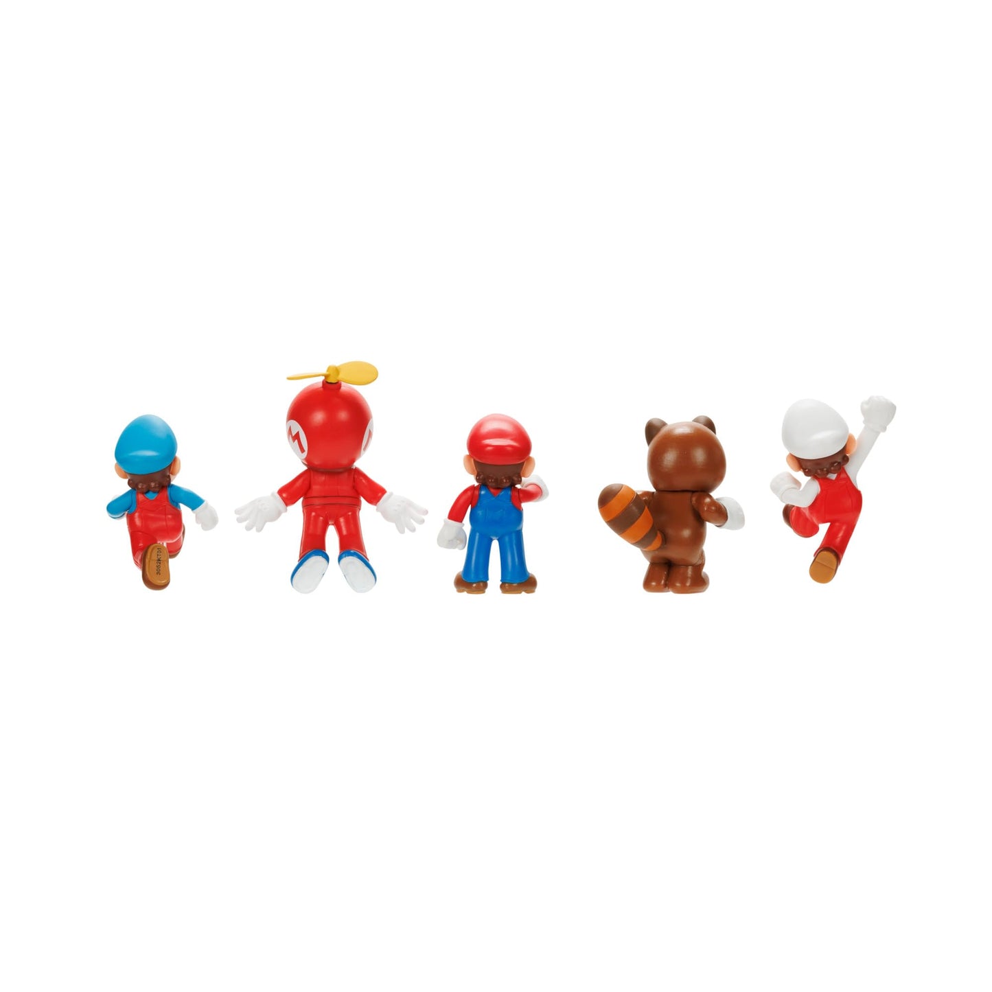 Set of five Nintendo Super Mario figures, including Mario, each about 6.5 cm tall, featuring classic character designs.