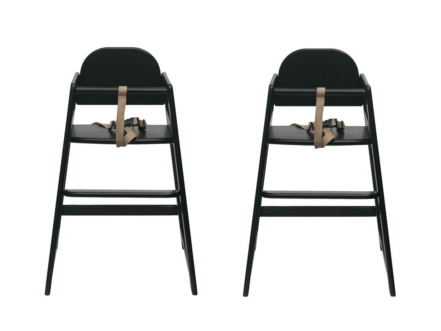Safetots Two Pack of Simply Stackable Wooden High Chairs, Black, Highchairs for Baby and Toddler, Stylish and Practical, Baby Highchairs for Your Home or Space Saving High Chairs for Restaurant