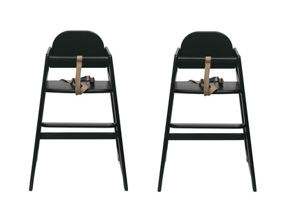 Safetots Two Pack of Simply Stackable Wooden High Chairs, Black, Highchairs for Baby and Toddler, Stylish and Practical, Baby Highchairs for Your Home or Space Saving High Chairs for Restaurant