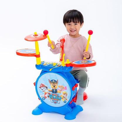 Lexibook, Paw Patrol, Electronic Set for Children, Musical Toy Game, Realistic Drum Sound, 8-Keys Keyboard, MP3 Plug, seat Included, Blue/red, K610PA