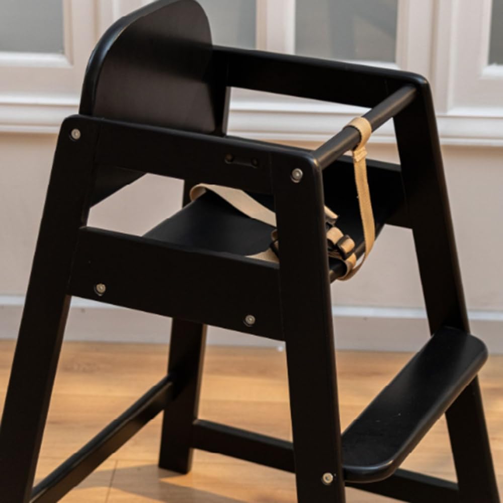 Safetots Two Pack of Simply Stackable Wooden High Chairs, Black, Highchairs for Baby and Toddler, Stylish and Practical, Baby Highchairs for Your Home or Space Saving High Chairs for Restaurant