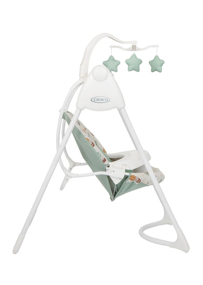 Graco Lovin' Hug Swing with 6 Swing speeds, Music, 4 Recline Positions and Folds up for Storage. Suitable from Birth to Approx. 6 Months (0-9kgs), Up & Away Fashion