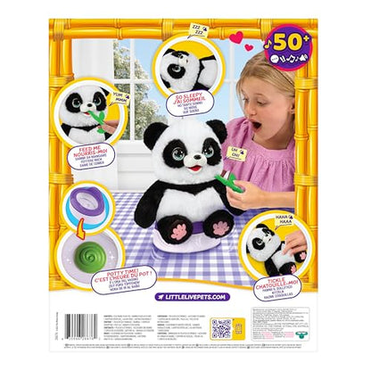 Little Live Pets My Baby Panda ChuChu|Interactive Pet with 50+ Sounds & Reactions, Kicks Feet, Poops, Giggles & More – Includes Potty & Repeat Play – Fun & Adorable Gift for Kids