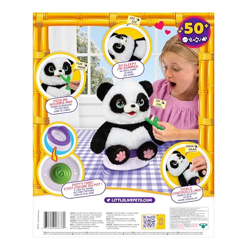 Little Live Pets My Baby Panda ChuChu|Interactive Pet with 50+ Sounds & Reactions, Kicks Feet, Poops, Giggles & More – Includes Potty & Repeat Play – Fun & Adorable Gift for Kids