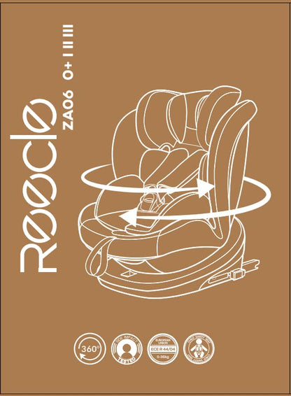 Reecle 360 Swivel Baby Car Seat with ISOFIX, Group 0+1/2/3 (0-36 kg), Approx. 0-12 Years (Grey)