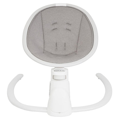 Graco Sway 'n Grow Bluetooth baby soother with swaying motions, vibration, music, adjustable height, compact design in Heather fashion