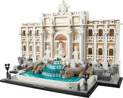 LEGO Architecture Trevi Fountain - Baroque Monument Model Kit with Palazzo Poli Facade & Minifigure Sculptures - Home or Office Decor DIY Set for Adults - Gift for History-Loving Men & Women - 21062
