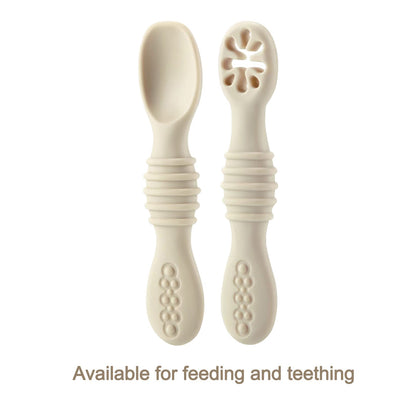 PandaEar Silicone Baby Spoons for Self Feeding 4-6 Months | 6 Pack Weaning Utensils | Toddler Feeding Spoon | BLW | BPA Free