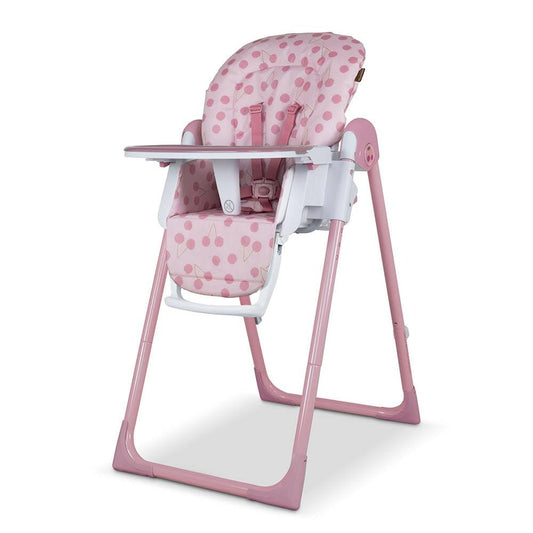 Cosatto Pip Adjustable Highchair, Birth to 15kg, Lightweight, Compact Foldable, Free Standing, Easy Clean, Padded Seat, Footrest, Tray Cup Holder (Cherry Pie)