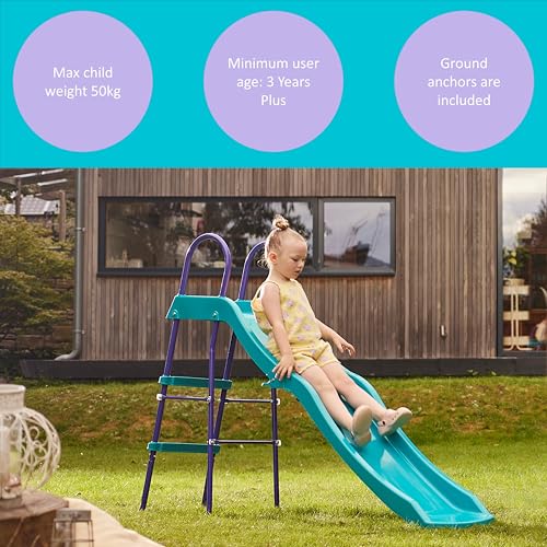 Plum Haumea Steel & Plastic 6ft Slide Wavy Design With 4-Leg Configuration, Purple