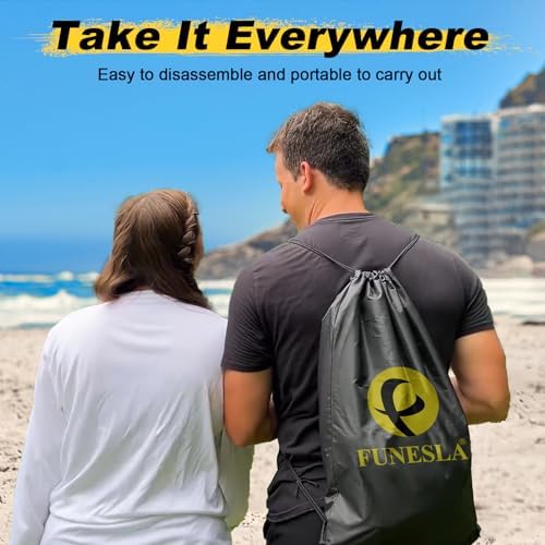 Funeslaball Outdoor Ball Game Set, Roundnet Game Set Standard 3 Balls Kit With Drawstring Bag for Garden Beach Park Backyard and Indoor