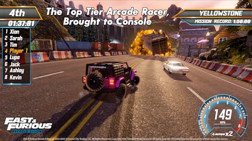 Nintendo Switch game cartridge for Fast & Furious Arcade Edition by Game Mill featuring colorful racing artwork.